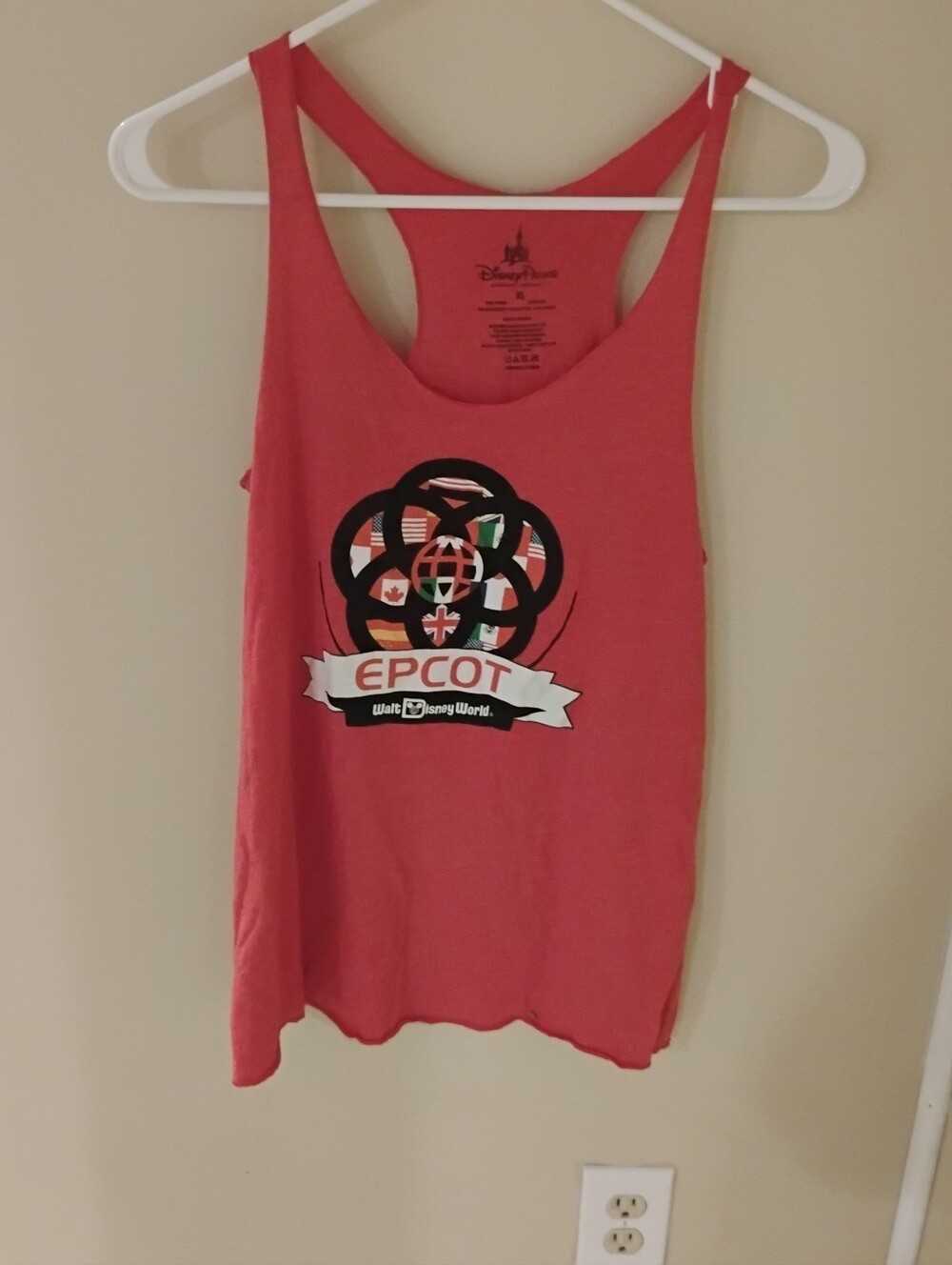 Walt Disney World Women's Epcot Racerback Red Tank Top Sz XL